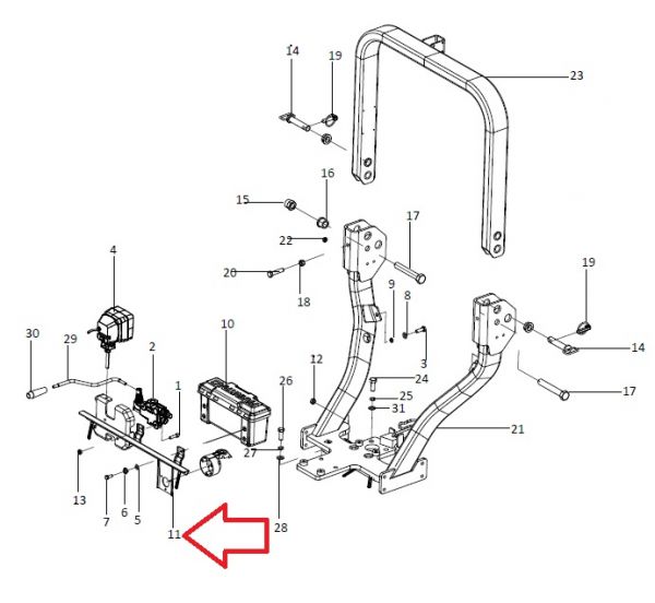 BRACKET ASSEMBLY SUPPORT FENDER (WITH ROPS)