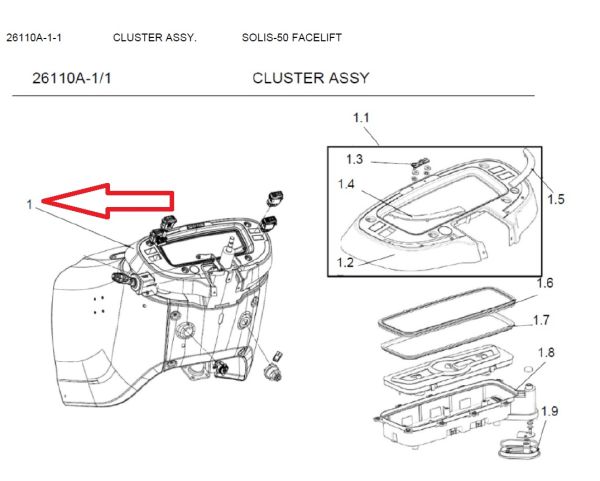 CLUSTER ASSY (FOR 8+2 TRANSMISSION)