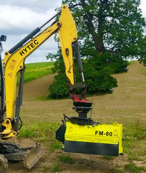 Fudex Mulcher FM-80 für Minibagger F1000, Zubehör Bagger, Hytec Zubehör, Baumaschinen