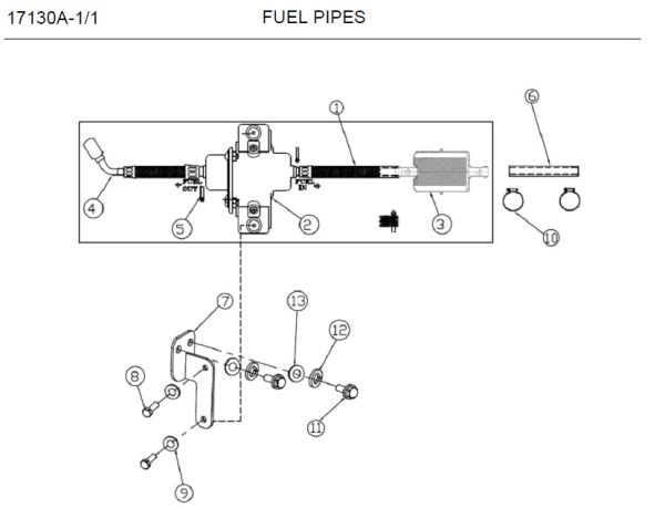 Dieselrohr (Dieselpumpe zum Filter)